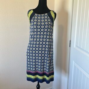 Floral Sleeveless Dress - Blue and green